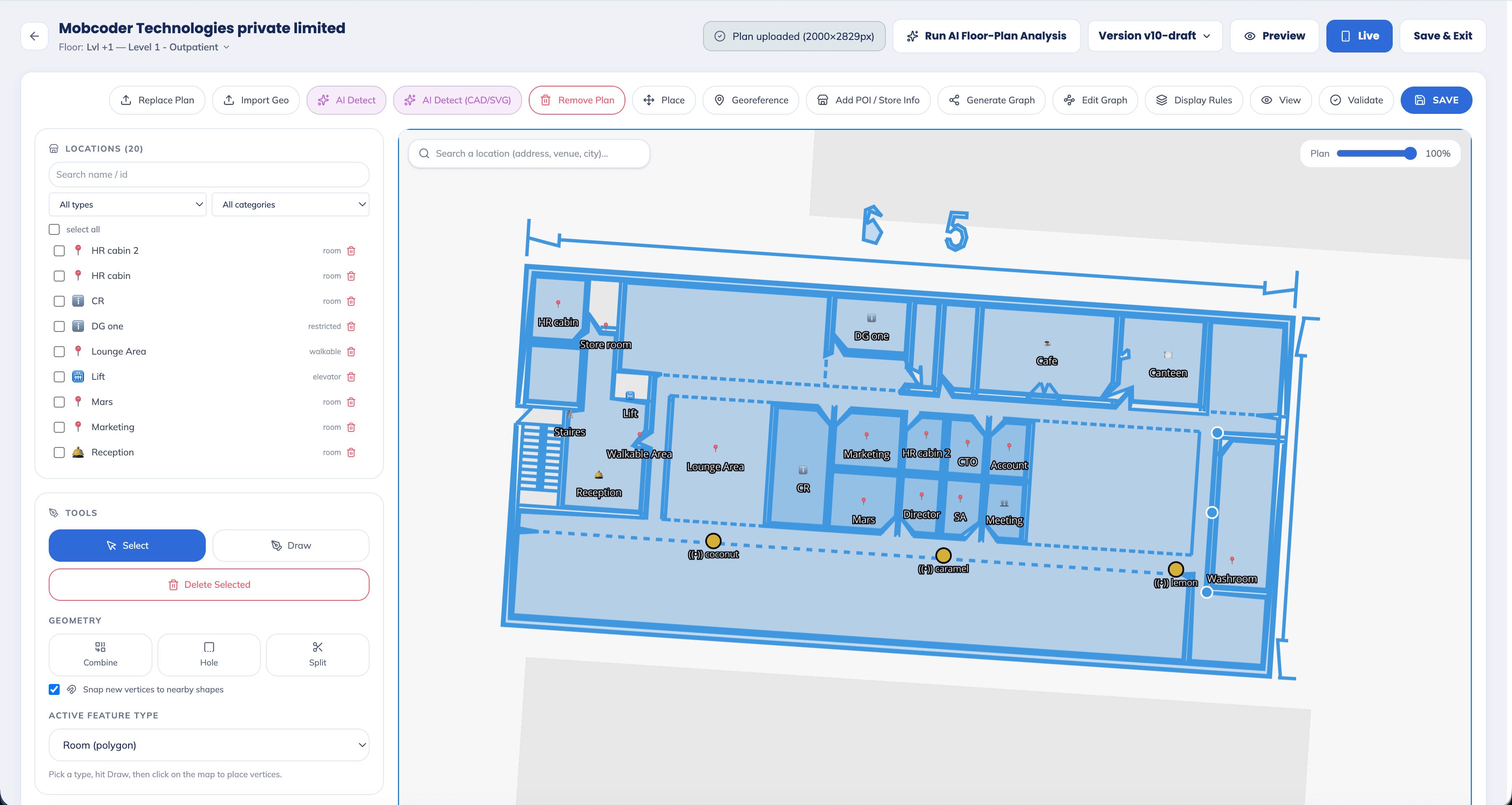 Waytraq interactive indoor map